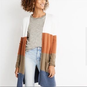‼️SOLD‼️ Madewell size small Kent colorblock open front cardigan merino wool